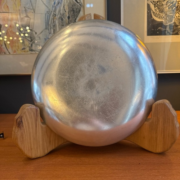 Mid Century 10” Round Mosaic Tray/ Plate Gray brown White and Leaf Tiles - Picture 11 of 11